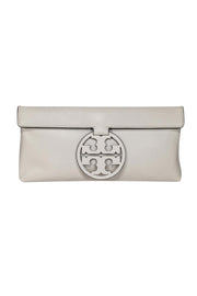 Current Boutique-Tory Burch - Ivory Leather "Miller" Clutch"