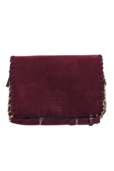 Current Boutique-Tory Burch - Maroon Suede Crossbody Bag