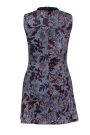 Current Boutique-Tory Burch - Navy & Red Printed Tweed Sleeveless Midi Dress Sz 10