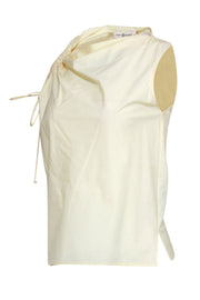 Current Boutique-Tory Burch - Pale Yellow Sleeveless Ruched Blouse Sz 00