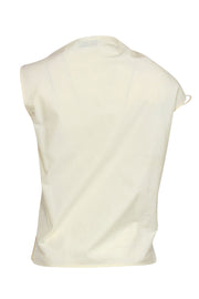 Current Boutique-Tory Burch - Pale Yellow Sleeveless Ruched Blouse Sz 00
