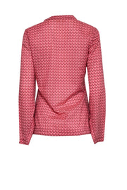 Current Boutique-Tory Burch - Pink & Magenta Geometric Print Blouse Sz 6