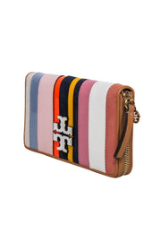 Current Boutique-Tory Burch - Pink Multicolor Stripe Continental Wallet