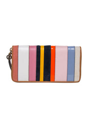 Current Boutique-Tory Burch - Pink Multicolor Stripe Continental Wallet