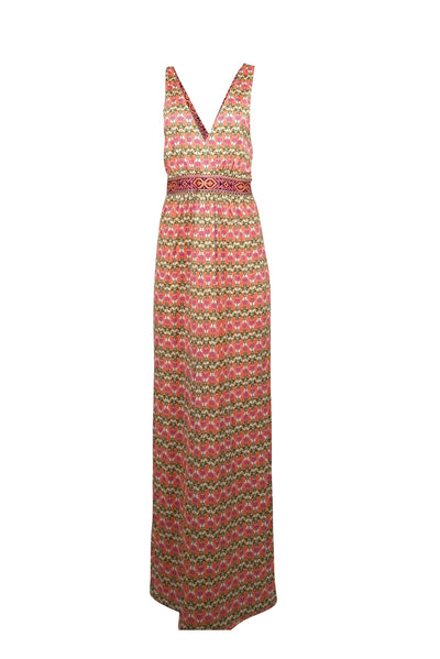 Current Boutique-Tory Burch - Pink, White, & Yellow Paisley Print Silk Maxi Dress Sz L