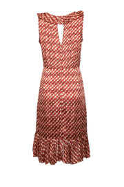 Current Boutique-Tory Burch - Red w/ Cream Clip Dot Jacquard Sleeveless Dress Sz 8