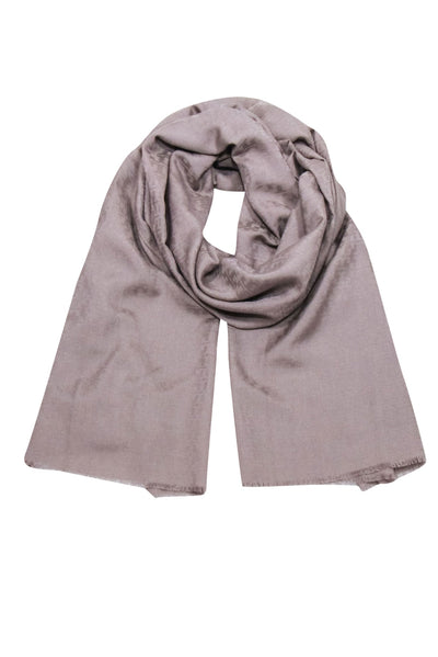 Current Boutique-Tory Burch - Taupe Mosaic Logo Jacquard Scarf