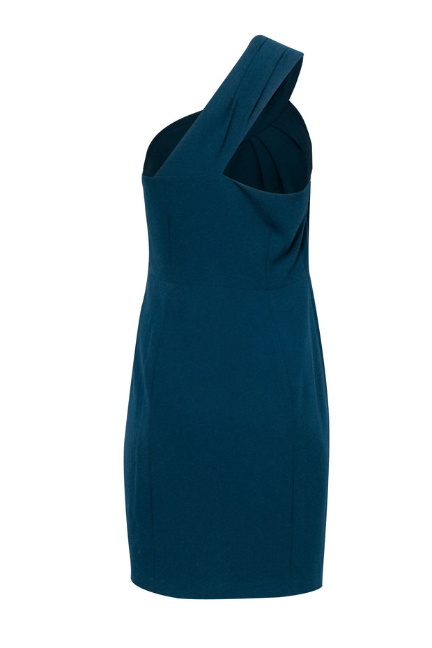 Current Boutique-Tory Burch - Turquoise One Shoulder Sheath Dress Sz 10