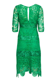 Current Boutique-Tracy Reese - Green Lace Crop Sleeve Dress Sz 4