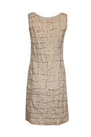 Current Boutique-Trend Les Copains - Beige Silk Beaded Sleeveless Dress Sz 6