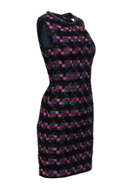Current Boutique-Trina Turk - Black, Red, & Teal Tweed Sleeveless Sheath Dress Sz 0