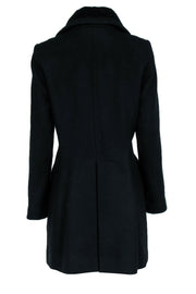 Current Boutique-Trina Turk - Black Wool Double Breasted Pea Coat Sz M/L