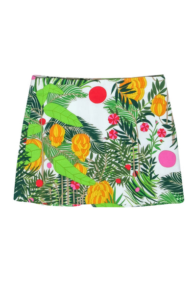 Current Boutique-Trina Turk - Green & Multicolor Tropical Banana Print Skirt Sz 8