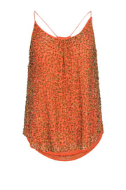 Current Boutique-Trina Turk - Orange Silk Beaded Sleeveless Top Sz XL