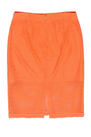 Current Boutique-Trina Turk - Peach Eyelet Pencil Skirt Sz 10