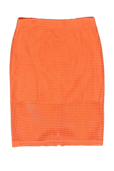 Current Boutique-Trina Turk - Peach Eyelet Pencil Skirt Sz 10