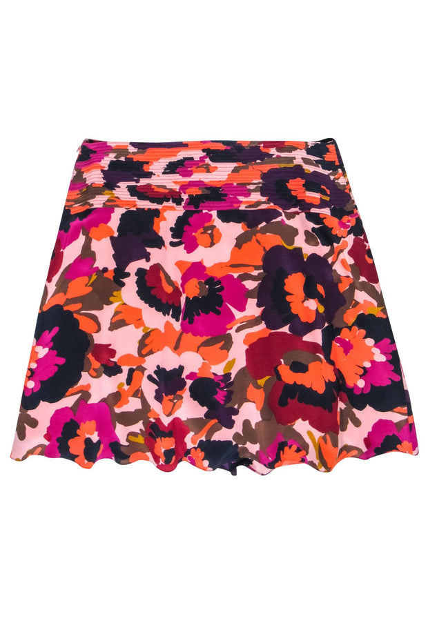 Current Boutique-Trina Turk - Purple, Blush & Orange Abstract Floral Print Skirt Sz S