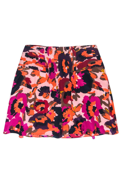 Current Boutique-Trina Turk - Purple, Blush & Orange Abstract Floral Print Skirt Sz S