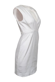 Current Boutique-Trina Turk - White Textured Notch Neckline Cocktail Dress Sz 2