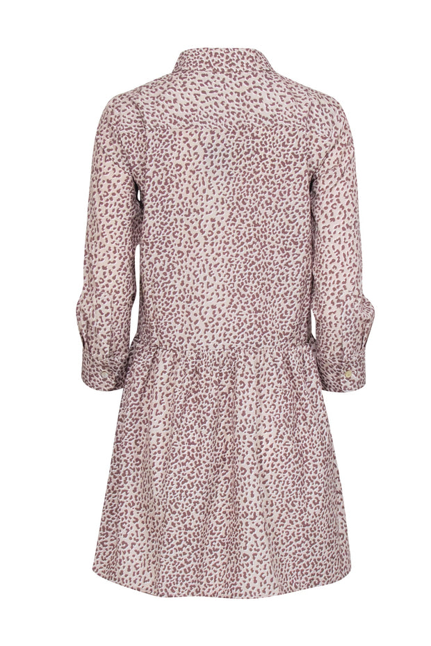 Current Boutique-Tuckernuck - Beige & Brown Leopard Print Drop Waist Shirt Dress Sz XS