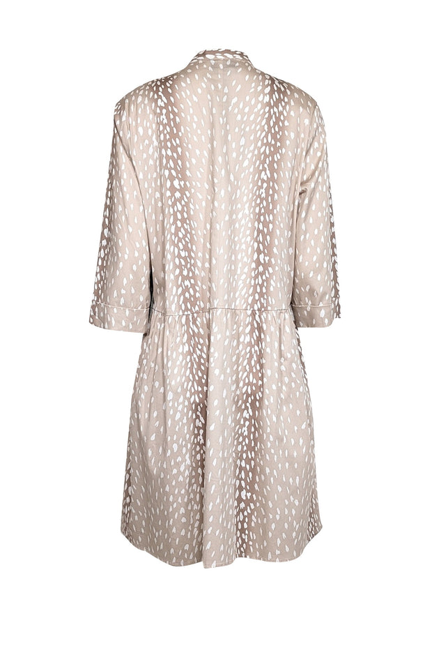 Current Boutique-Tuckernuck - Beige & White Antelope Print Button-Front Shift Dress Sz XL