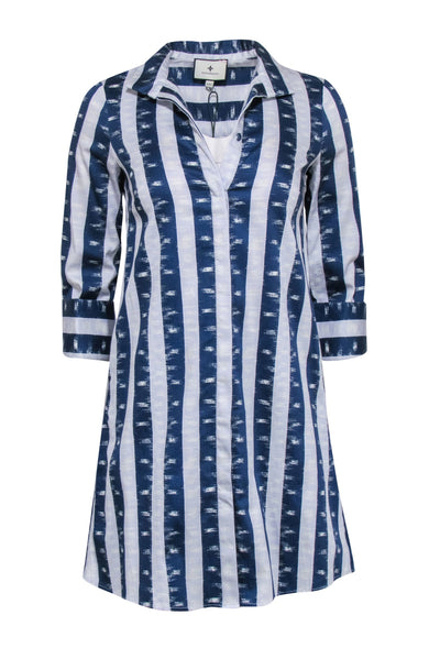 Current Boutique-Tuckernuck - Blue Striped Button Front Shift Dress Sz XXS