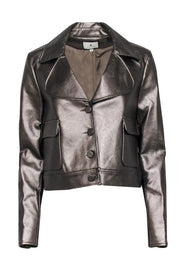 Current Boutique-Tuckernuck - Bronze Metallic Cropped Faux Leather Jacket Sz S