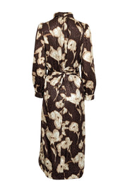 Current Boutique-Tuckernuck - Brown, Cream, & Metallic Floral Leopard Print Satin Dress Sz S