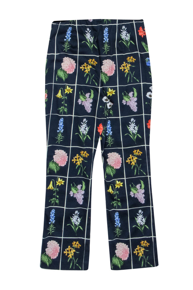 Current Boutique-Tuckernuck - Navy w/ Multicolor Floral Print Cropped Pants Sz S