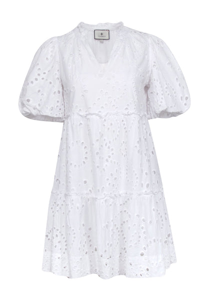 Current Boutique-Tuckernuck - White Cotton Eyelet Lace Babydoll Dress Sz S