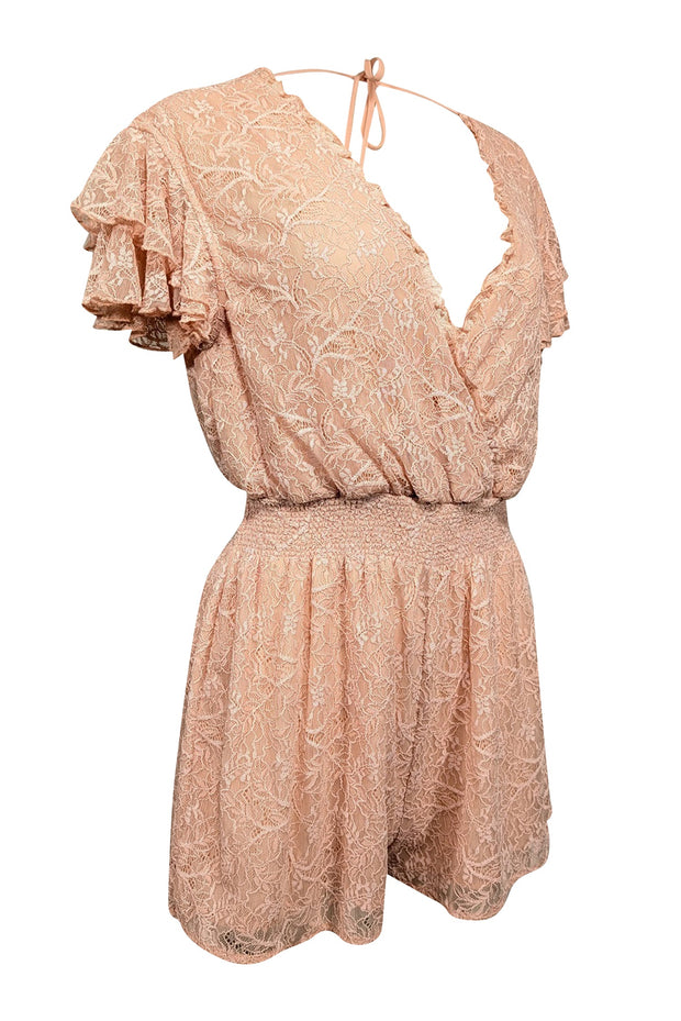 Current Boutique-Tularosa - Blush Pink Lace Romper Sz XXS