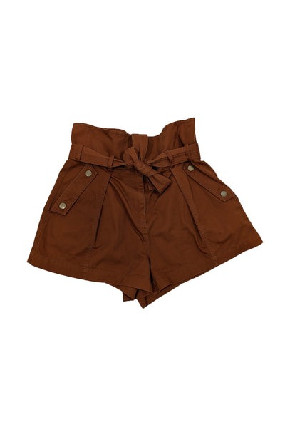 Current Boutique-Ulla Johnson - Sienna Brown Cotton Belted Shorts Sz 8