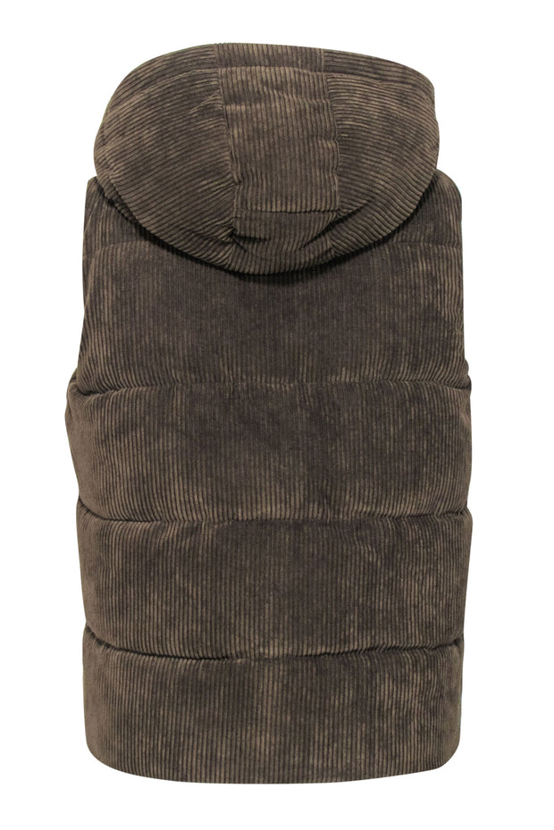 Current Boutique-Unreal Fur - Olive Green Corduroy Vest Sz M