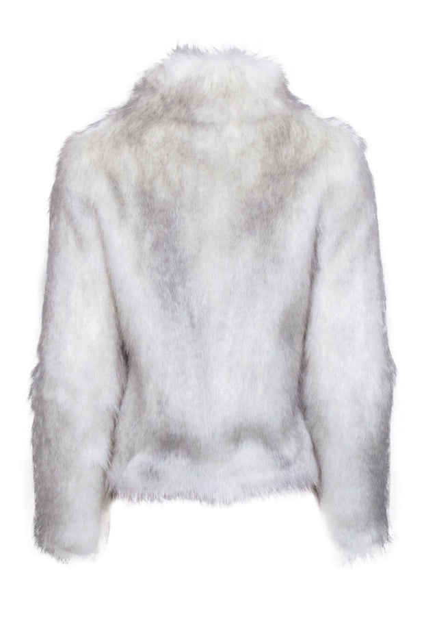 Current Boutique-Unreal Fur - White & Grey Blend Faux Fur Coat Sz XS