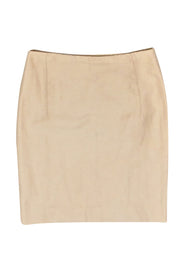Current Boutique-Valentino - Beige Pencil Skirt w/ Lace-Up Back Detail Sz 14
