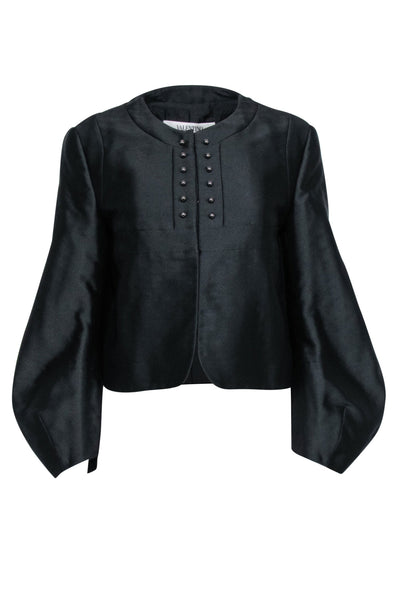 Current Boutique-Valentino - Black Bubble Sleeve Bolero Jacket Sz 10