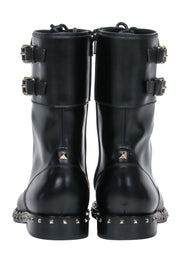 Current Boutique-Valentino - Black Studded Trim Combat Boots Sz 6.5