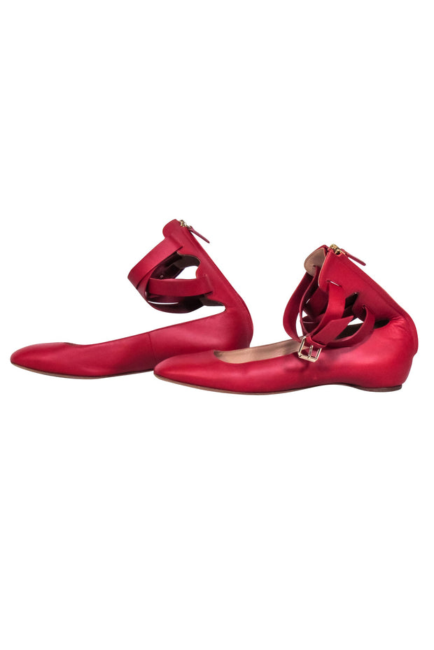 Current Boutique-Valentino - Red Ballet Gladiator Flats Sz 8.5