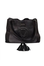 Current Boutique-Valentino by Mario Valentino - Black Pebbled Leather Tote Bag