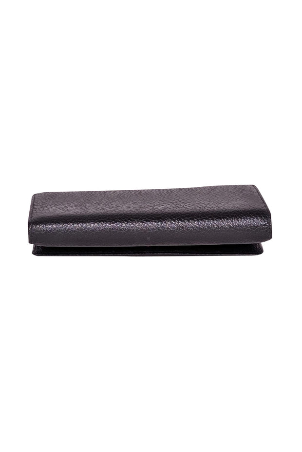 Current Boutique-Valentino by Mario Valentino - Black Pebbled Leather Wallet