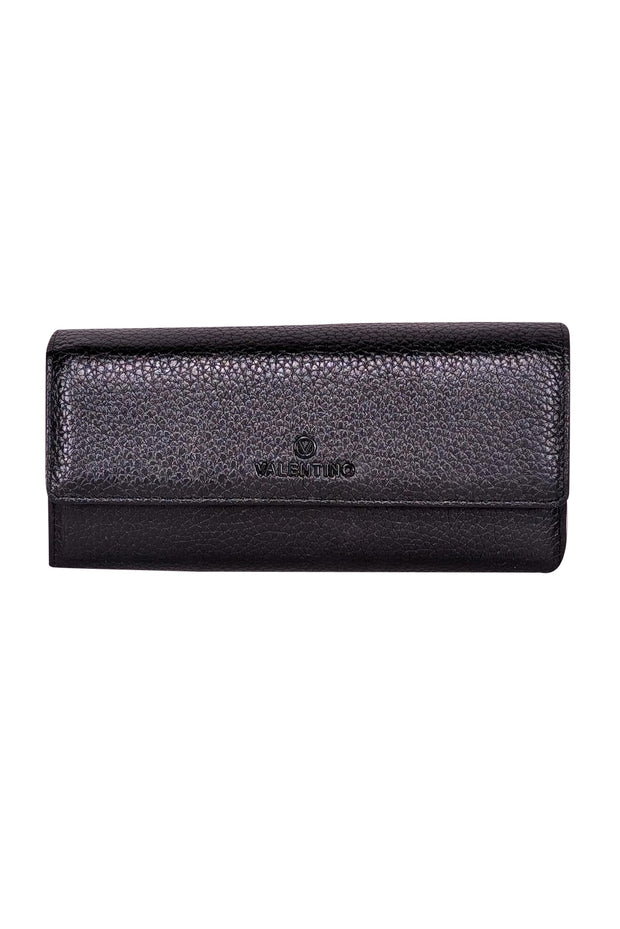 Current Boutique-Valentino by Mario Valentino - Black Pebbled Leather Wallet