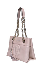 Current Boutique-Valentino by Mario Valentino - Blush Pink Leather Chain Strap Shoulder Bag