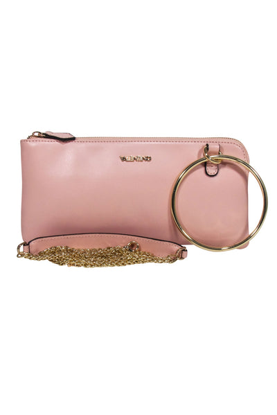 Current Boutique-Valentino by Mario Valentino - Blush Pink Leather Slim Crossbody Bag
