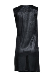 Current Boutique-Vanessa Bruno - Black Sleeveless Shimmer Semi-Sheer Dress Sz 2