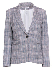 Current Boutique-Veronica Beard - Beige, Black, & Blue Plaid Blazer Sz 10