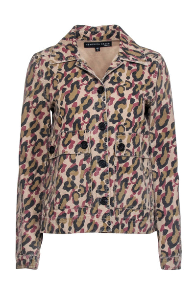 Current Boutique-Veronica Beard - Beige Leopard Print Button-Up "Mercer" Jacket Sz XS