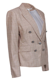 Current Boutique-Veronica Beard - Beige Plaid Double Breasted Blazer Sz 14