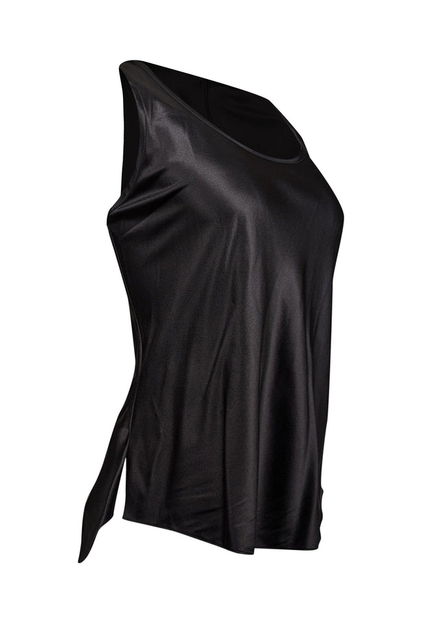 Current Boutique-Veronica Beard - Black Stretch Silk Tank Top Sz 10