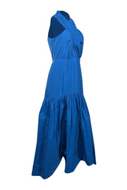 Current Boutique-Veronica Beard - Blue Taffeta Sleeveless High-Low Dress Sz 8