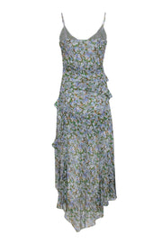 Current Boutique-Veronica Beard - Green Floral Silk Sleeveless Maxi Dress Sz 4